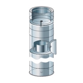 Edelstahlschornstein - Fußteil mit Stütze und Tür - doppelwandig - Raab DW-FU