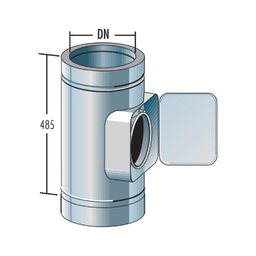 Edelstahlschornstein - Reinigungsöffnung rund - doppelwandig - Raab DW-FU