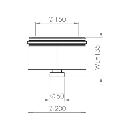 LAS-Schornstein - Kondensatablauf Ø200/150/100 mm - DRU LAS ES-E 200/150/100