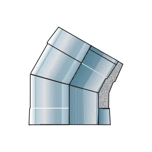 Edelstahlschornstein - Bogen 30° - doppelwandig - Raab DW-Alkon