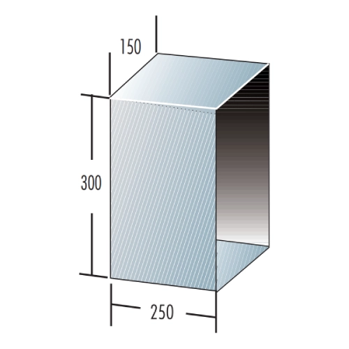 Edelstahlschornstein - Putztürverlängerung L=250 mm, BxH=150x300 mm - einwandig - Raab EW-FU